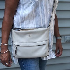 Light gray Kate Spade cross-body bag